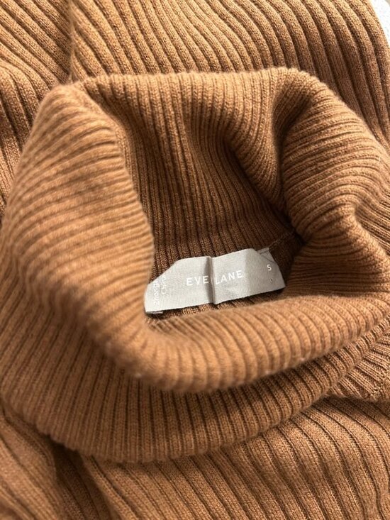 Everlane The Cotton-Merino Turtleneck Dress / Rich Camel / Small - Picture 6 of 7